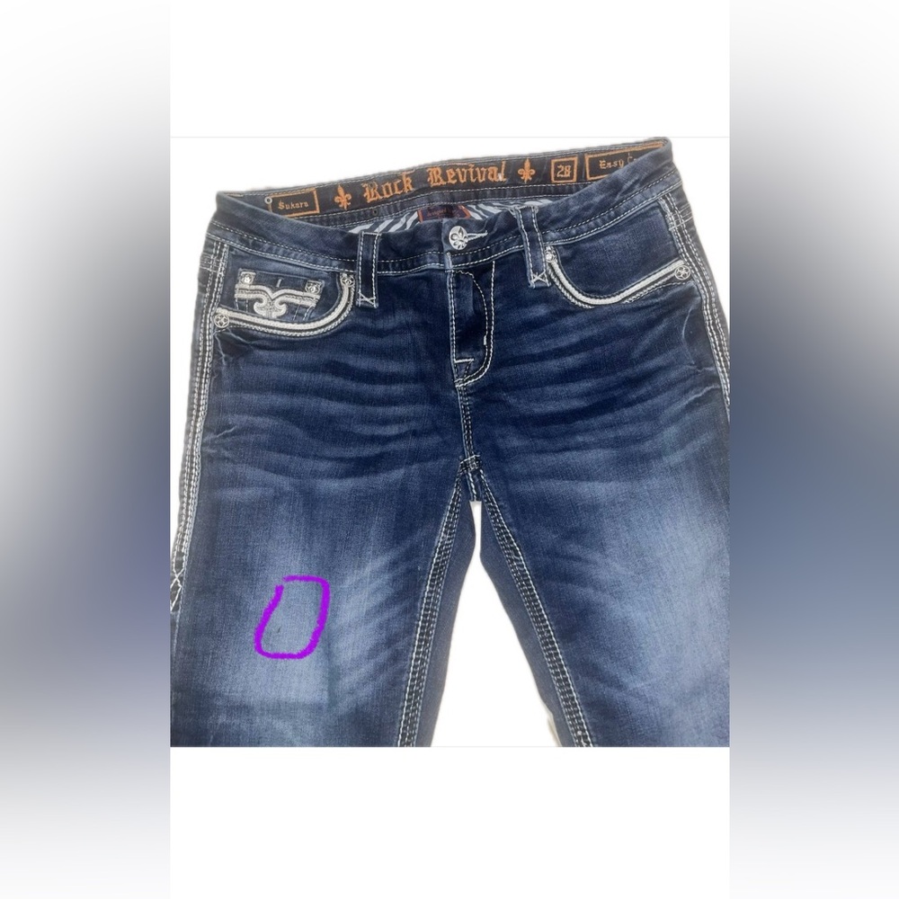 Rock Revival Sukara Easy Crop Dark Wash Jeans - Picture 8 of 8